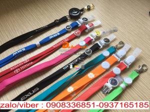 dây đeo thẻ màu cam in nhiệt